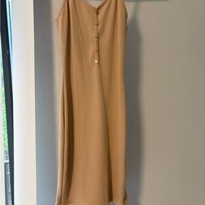 Elegant Tan Sleeveless Dress
